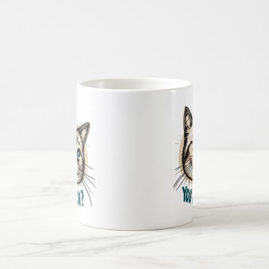 Oh, jij weer? - Sarcastische kat illustratie Koffiemok (Center)