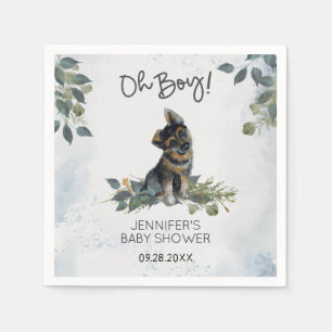 Oh jongen! Baby shower Cute Puppy Servet