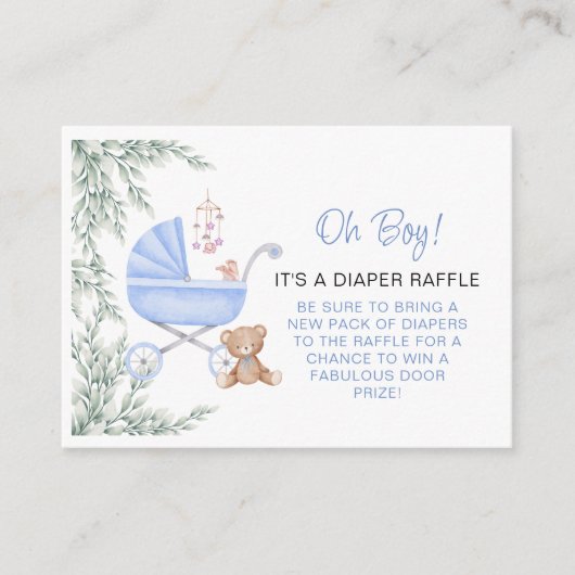 Oh Jongen Baby Stroller en mobiele Dapelraffle Informatiekaartje (Voorkant)