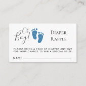 Oh Jongen Baby Voeten Luier Raffle Baby Borrel Informatiekaartje (Voorkant)