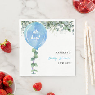 Oh Jongen ballonvaars baby shower eucalyptus Servet