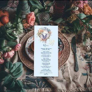 Oh jongen blauwe waterverf olifant baby shower menu