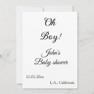 oh jongen meisje baby shower voeg naam datum jaar feestdagenkaart