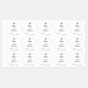 oh jongen meisje baby shower voeg naam datum jaar labels