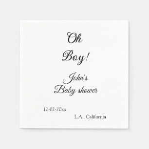 oh jongen meisje baby shower voeg naam datum jaar servet