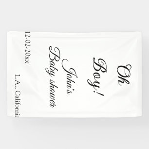 oh jongen meisje baby shower voeg naam datum jaar spandoek