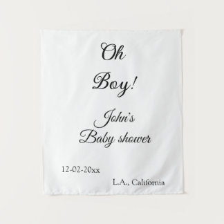 oh jongen meisje baby shower voeg naam datum jaar  wandkleed