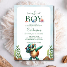 Oh jongen onder het Zee Turtle Baby shower