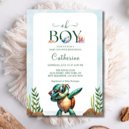 Oh jongen onder het Zee Turtle Baby shower Kaart