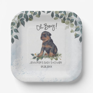 Oh jongen! Rottweiler Waterverf Dog Custom Papieren Bordje