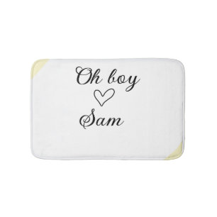 oh jongen voeg naam toe baby shower kinderen tekst badmat