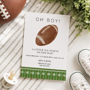 Oh jongen voetbal baby shower uitnodiging