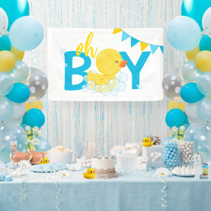 Oh Jongen Waterverf Rubber Eend Baby Shower Spandoek
