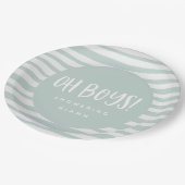 Oh jongens, baby shower-tweeling-servetten papieren bordje (Gekanteld)