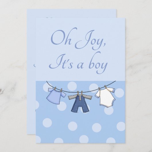 Oh Joy, c'est un bébé avec une douche Invitations (Devant / Derrière)