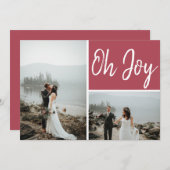 Oh Joy Custom Multiple Photo Kerstmis Kaart (Voorkant / Achterkant)