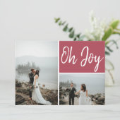 Oh Joy Custom Multiple Photo Kerstmis Kaart (Staand voorkant)