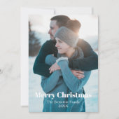 Oh Joy Foto Blue Snowy kerstfeestdag Kaart (Voorkant)