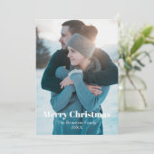 Oh Joy Foto Blue Snowy kerstfeestdag Kaart (Staand voorkant)