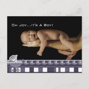 Oh Joy... Het is een Baby! Paarse kan een jongen o Briefkaart