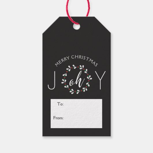 Oh Joy Wreath Kerstmis Cadeaulabel (Voorkant)