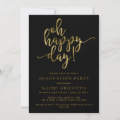 Oh Joyeux Jour Gold Script Graduation Invitation d (Devant)