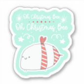 Oh Kerst Bijenvakantie Honingbij Sticker (Voorkant)