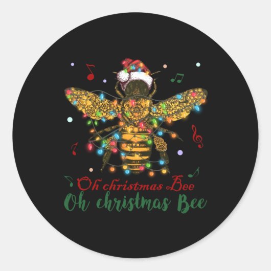 Oh Kerstbije | Kerstbijen Ronde Sticker (Voorkant)