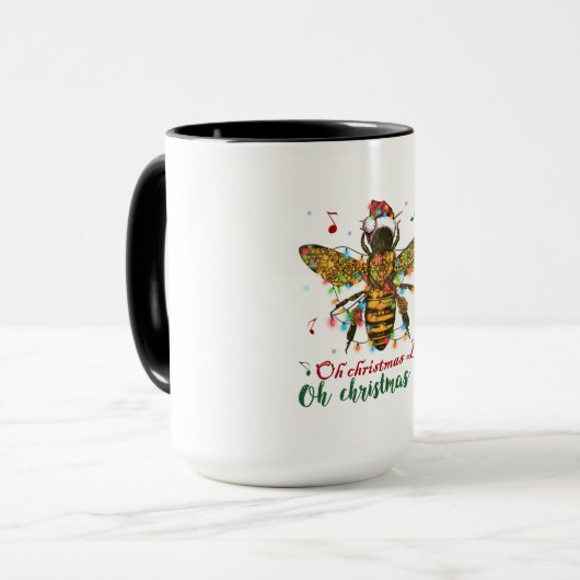 Oh kerstbije Oh kerstbijen licht Mok (Voorkant links)