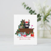 Oh kerstboom chemicus kat feestdagenkaart (Staand voorkant)