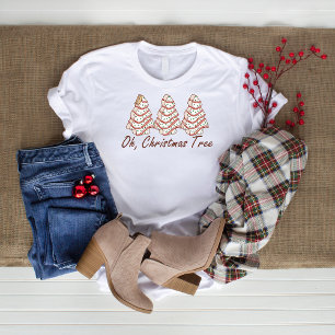 Oh kerstboom taart moderne vakantie t-shirt