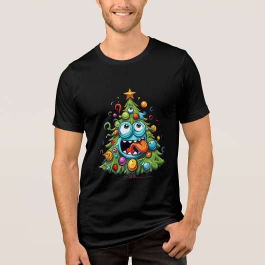Oh kerstboom Tri-Blend shirt (Voorkant)