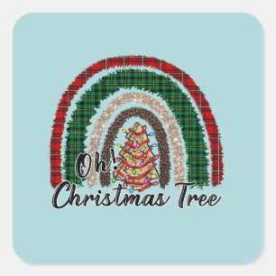 Oh kerstboom vierkante sticker