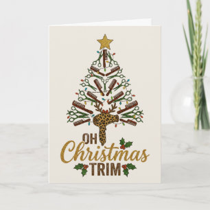 Oh Kerstmis Trim Kapsalon Kerstboom Feestdagen Kaart