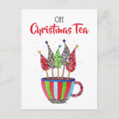 Oh Kerstthee Disco Trees Feestdagenkaart (Voorkant)