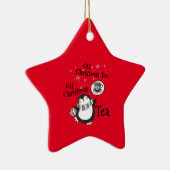 Oh Kerstthee Penguin Lover - Tea Drinker Keramisch Ornament (Rechts)