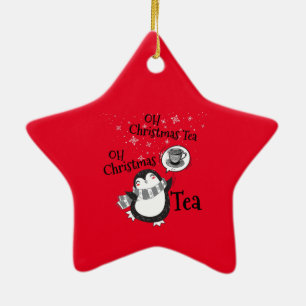 Oh Kerstthee Penguin Lover - Tea Drinker Keramisch Ornament