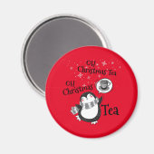 Oh Kerstthee Penguin Lover - Tea Drinker Magneet (Voorkant / Achterkant)