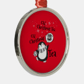 Oh Kerstthee Penguin Lover - Tea Drinker Metalen Ornament (Rechts)
