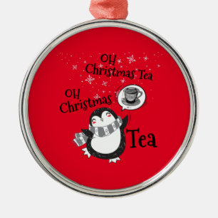 Oh Kerstthee Penguin Lover - Tea Drinker Metalen Ornament