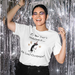 Oh kijk! Champagne! Nieuwjaarskat T-shirt