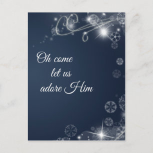 Oh kom laat ons hem aanbidden Christelijk Kerstmis Feestdagenkaart