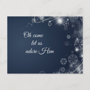 Oh kom laat ons hem aanbidden Christelijk Kerstmis Feestdagenkaart