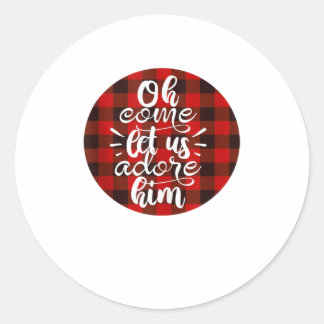 Oh, kom ons helpen hem te vereren ronde sticker