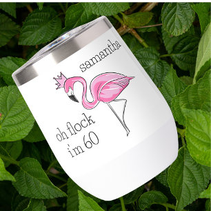 Oh Kudde Ik ben 60 Roze Flamingo / Verjaardagscade