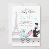 Oh Là Baby shower Invitation à thème à Paris (Devant)