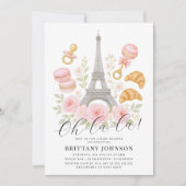 Oh La Chic Floral Parijse Baby shower Kaart (Voorkant)