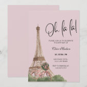 Oh La Chic Paris thema verjaardagsfeestje Kaart (Voorkant / Achterkant)