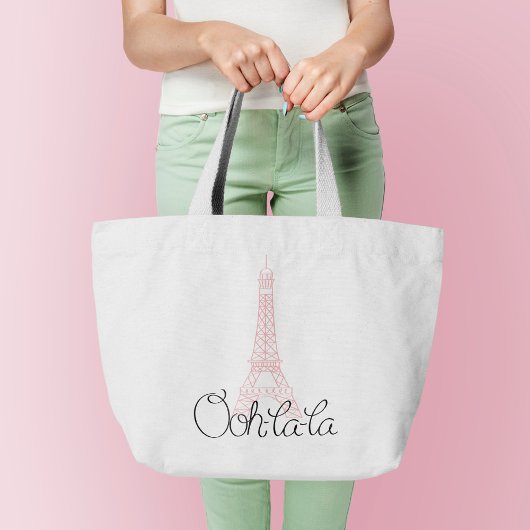 Oh la! Eiffeltoren Grote Tote Bag