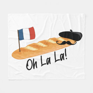Oh La - French Baguette - Funny Francophile Fleece Deken